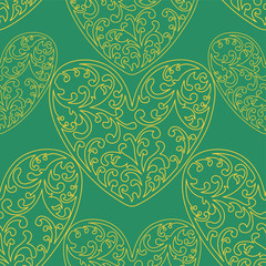 Vector seamless pattern of hearts background. Endless illustration can be used for wallpaper, pattern fills, web page, background, surface textures, invitation card, fabric.