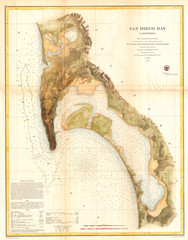 1857, U.S.C.S. Map of San Diego Bay, California