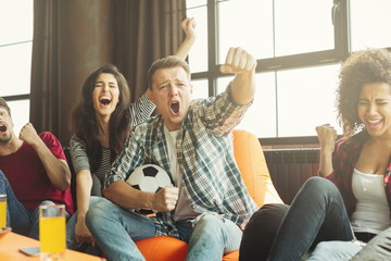 Triumph of football concept