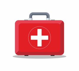First Aid Box on white background. 