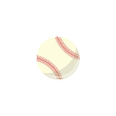 Vector baseball ball simple icon. Sport equipment, sphere game play element. Professional baseball championship element. Athletic lifestyle symbol. Isolated illustration