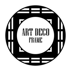 Fototapeta premium Art deco vintage badge logo frame in retro design vector illustration