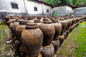 rice wine jar in wuzhen town