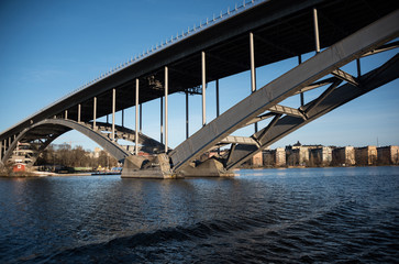 Bridges in Stockholm at pale winter sun