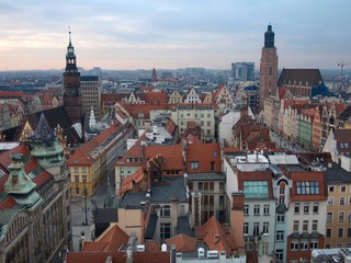 Fototapeta premium View from Above of Wroclaw Market Square, Poland