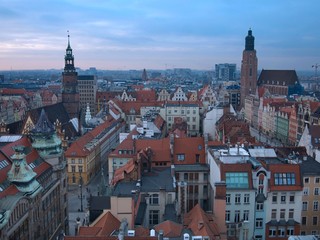 Naklejka na ściany i meble View from Above of Wroclaw Market Square, Poland