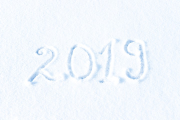Figures of the year 2019, the inscription on the snow