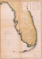 1853, U.S.C.S. Map or Chart of Florida