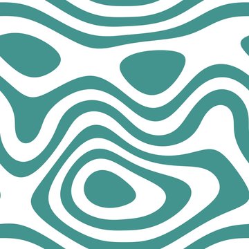 Monochromatic seamless line art pattern in green color over white background
