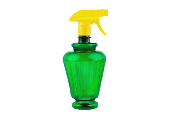 Plastic spray bottle for cleaning windows in house or car or for other chemical processing. isolated on white background