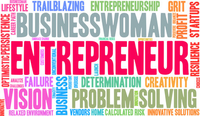 Fototapeta premium Entrepreneur Word Cloud on a white background. 