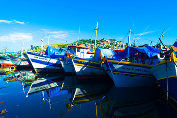 Fototapeta na wymiar colorful boat in harbor