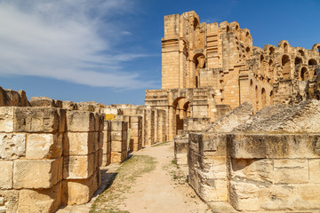 Ruins of the ancient Thysdrus town, modern El Djem, Tunisia