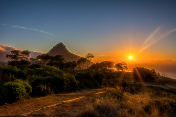 Naklejka premium Zachód słońca w Kapsztadzie