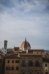 Fototapeta na wymiar Florence Duomo. Basilica di Santa Maria del Fiore (Basilica of Saint Mary of the Flower) in Florence, Italy. Florence Duomo is one of main landmarks in Florence