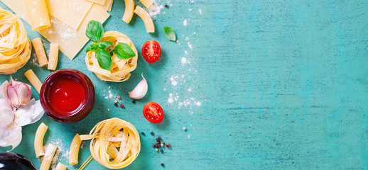 Italian food pasta food background
