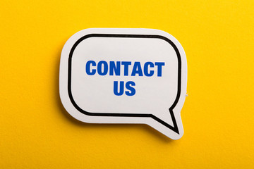 Contact Speech Bubble Isolated On Yellow