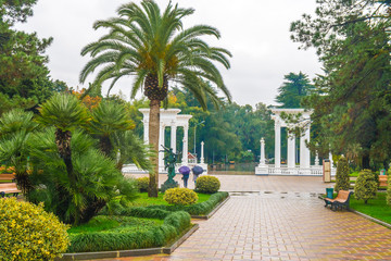 Obraz premium The beautiful colonnade in the seaside Park in the center of Batumi, Georgia