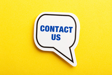 Contact Speech Bubble Isolated On Yellow