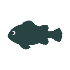 Fish icon isolated on white background. Vector illustration.