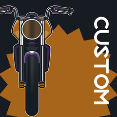 Vintage Custom Motorcycle Poster - Vector