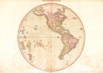 1818, Pinkerton Map of the Western Hemisphere, North America, South America, John Pinkerton, 1758 – 1826, Scottish antiquarian, cartographer, UK