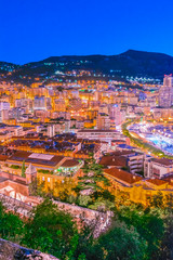 View of the city of Monaco. French Riviera