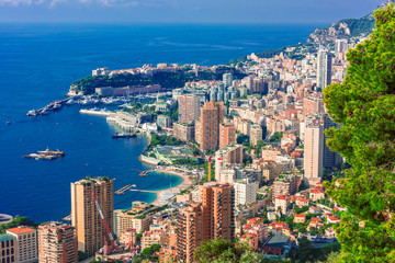 Fototapeta na wymiar View of the city of Monaco. French Riviera