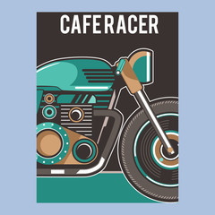 Vintage Custom Motorcycle Poster - Vector