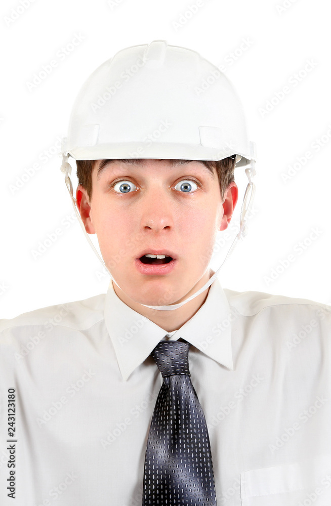 Canvas Prints young man in a hard hat