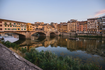 Ponte Vecchio over Arno river in Florence, Italy 