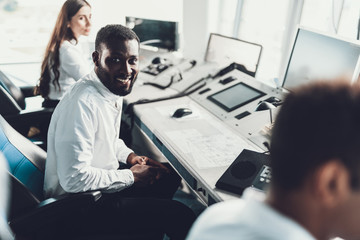 Young professional man working on dispatch board