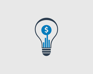 Business Analysis Icon. With Dollar sign in Bulb symbol .