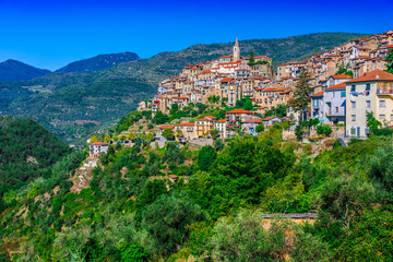 Obraz premium View of Apricale in the Province of Imperia, Liguria, Italy