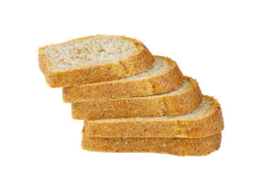 Sliced loaf of bread isolated on white background