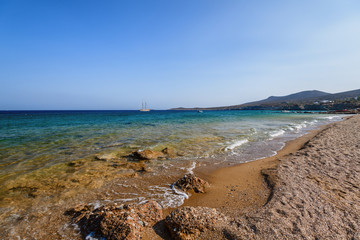 Beautiful nature of Antiparos island of Greece with crystal blue water and amazing views