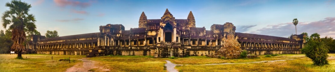 Fototapeta na wymiar Angkor Wat at sunrise. Siem Reap. Cambodia. Panorama