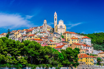 Naklejka premium View of Cervo in the province of Imperia, Liguria, Italy