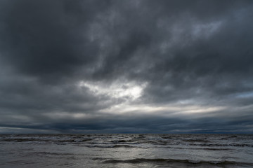 Obraz premium Dark clouds over Baltic sea.