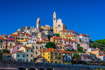 View of Cervo in the province of Imperia, Liguria, Italy