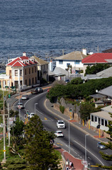Fototapeta na wymiar Kalk Bay coastal road in Cape Town, South Africa
