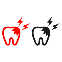 damage teeth toothacke icon
