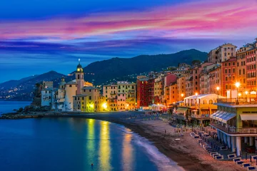 Fotobehang The tourist resort of Camogli on the Italian Riviera © monticellllo