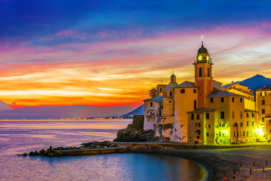 The tourist resort of Camogli on the Italian Riviera