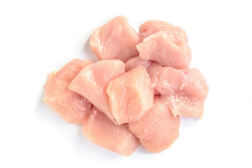 Raw chicken breast isolated on white background.