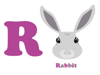 the english alphabet the letter r a rabbit