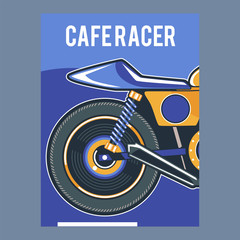 motorcycle cafe race illustration - Vector