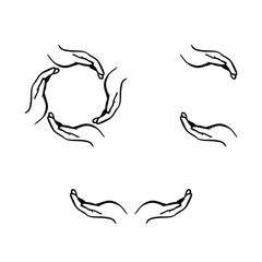 Hand Illustration Template Isolated