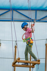 Boy in rope park