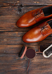 Dress shoes and care products